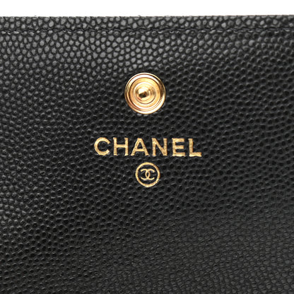 Chanel Caviar Quilted Enamel Coco Casino Flap Card Holder Wallet Black 6 of 9