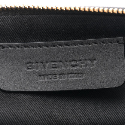 Givenchy Lambskin Checkered Medium Embossed Zip Pouch Black Orange 6 of 8