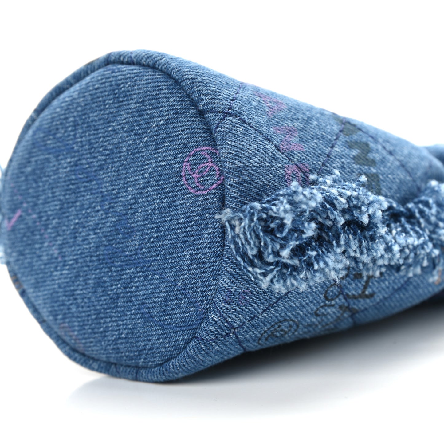 Denim Quilted Mood Mini Bucket With Chain Blue Multicolor