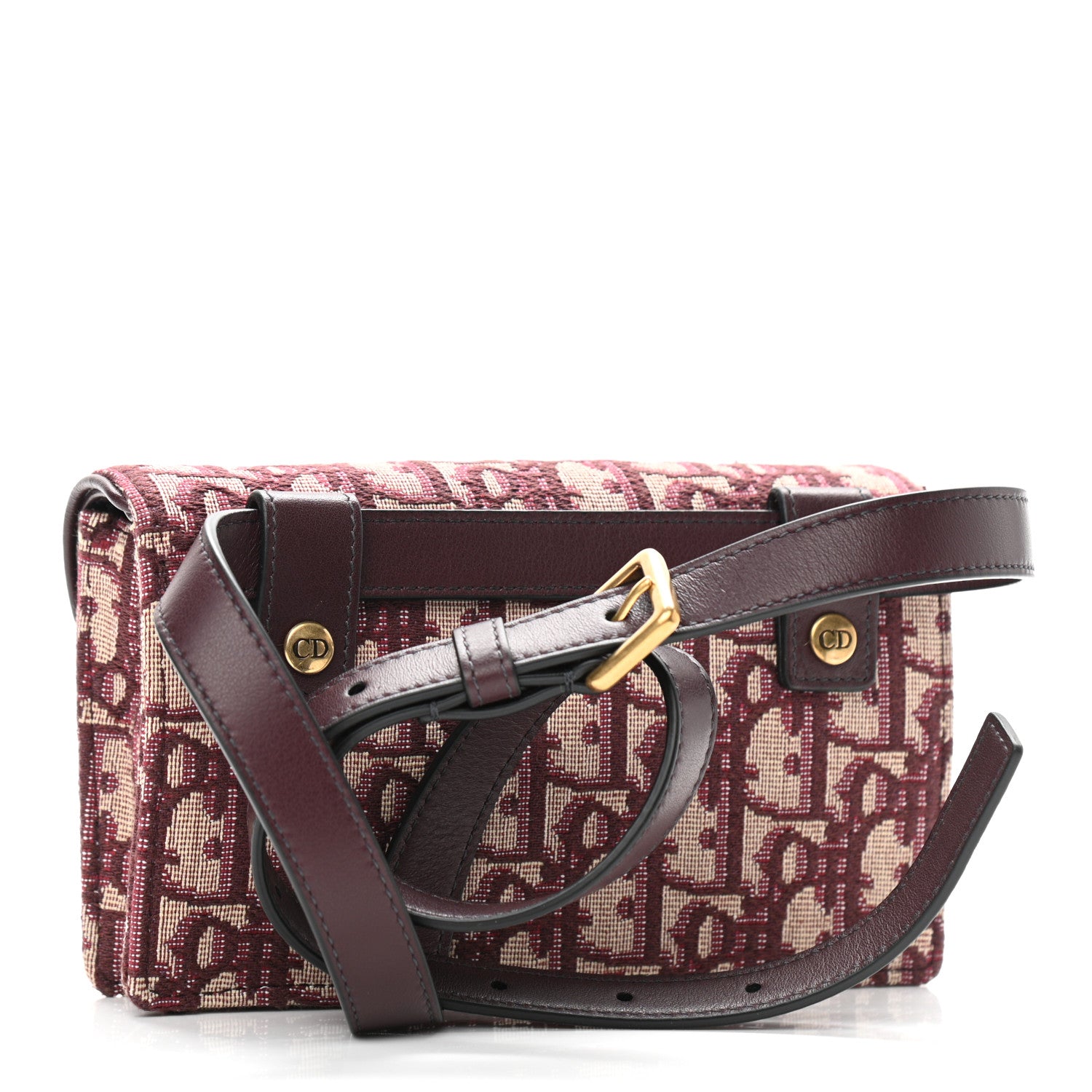 Christian Dior Oblique Saddle Belt Bag Bordeaux 3 of 10