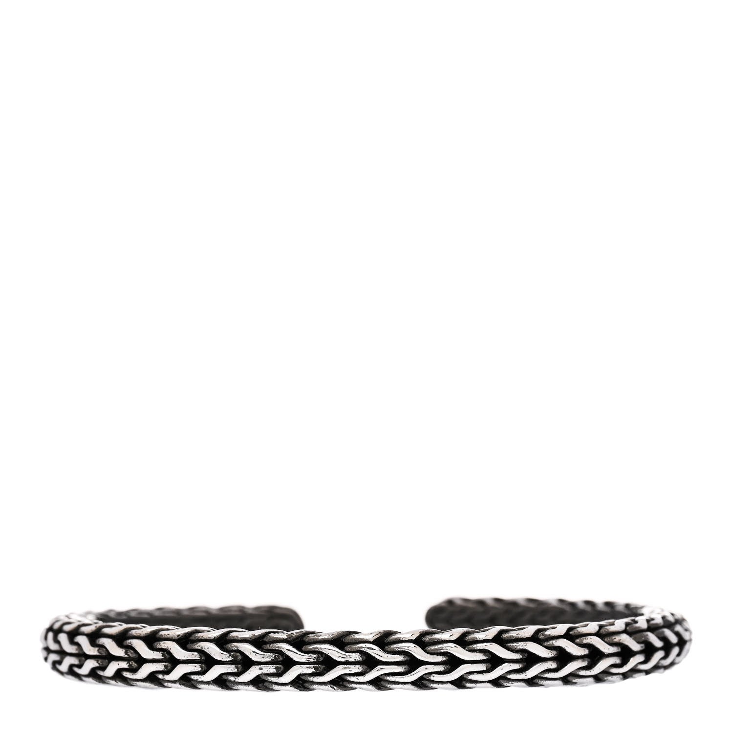 John Hardy Sterling Silver 6.5mm Classic Chain Hinged Cuff Bracelet 2 of 3