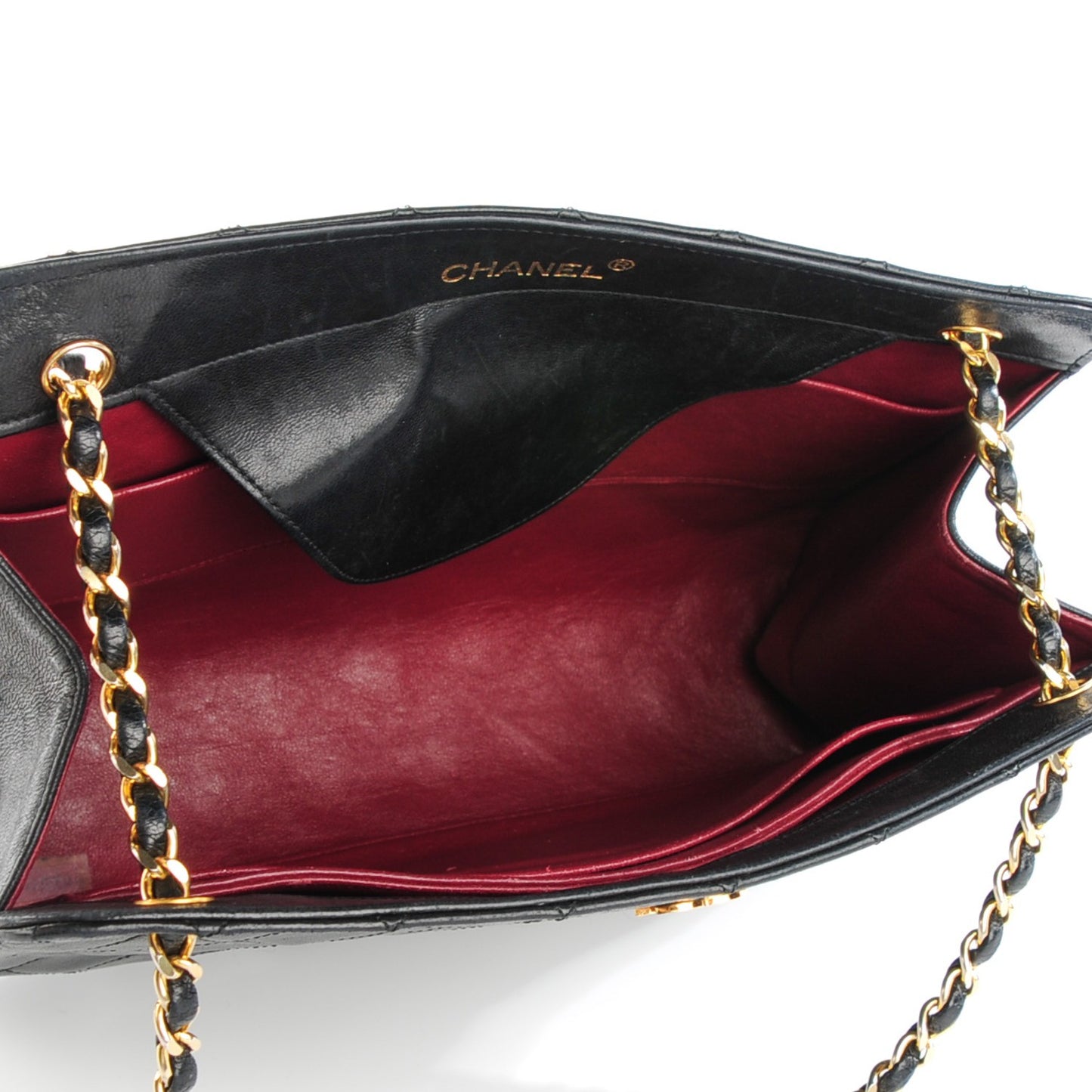 Lambskin Quilted Shoulder Bag Black