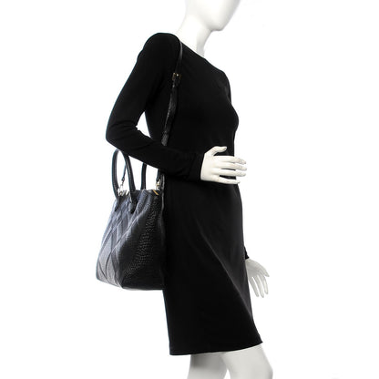 Burberry Heritage Grain Check Embossed Medium Dewsbury Tote Black 2 of 8