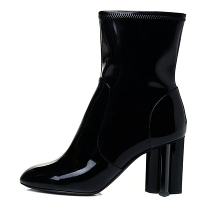 Louis Vuitton Patent Uniformes Silhouette Ankle Boots 36.5 Black 1 of 5