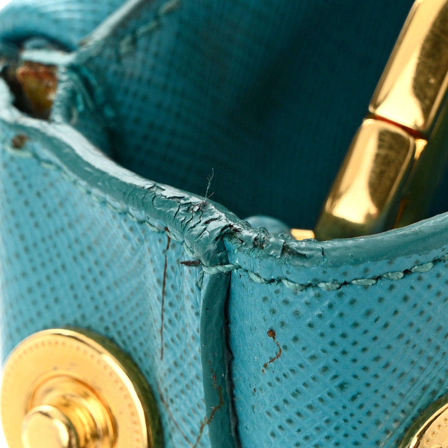 Saffiano Lux Small Galleria Double Zip Tote Turchese