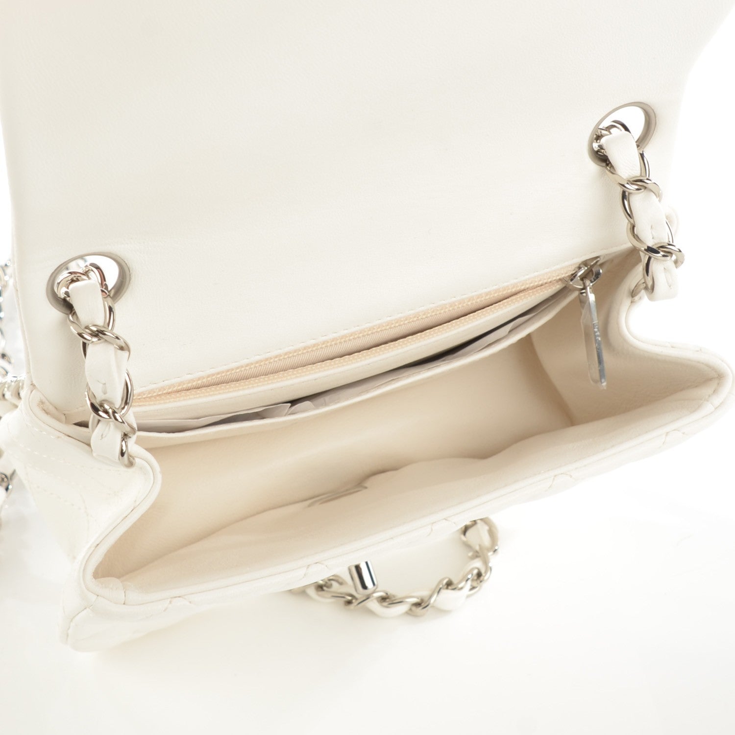 Chanel Lambskin Quilted Mini Square Flap White 5 of 8