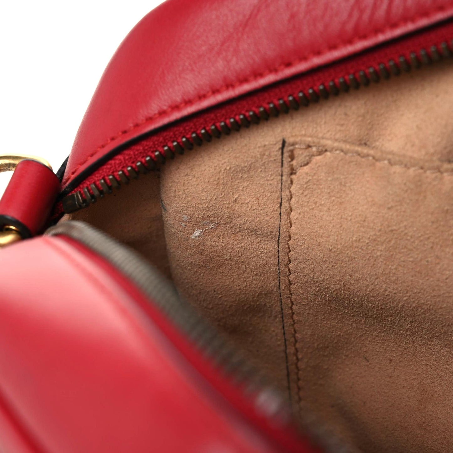 Calfskin Matelasse Small GG Marmont Chain Shoulder Bag Hibiscus Red