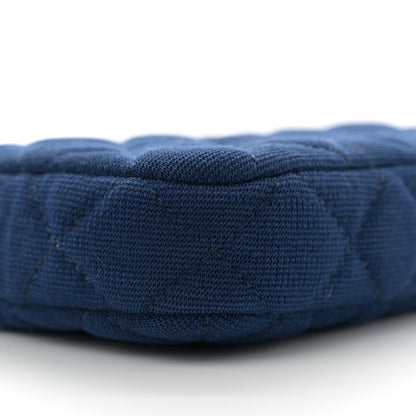 Chanel Jersey Quilted Small Clutch With Chain Navy 9 of 11