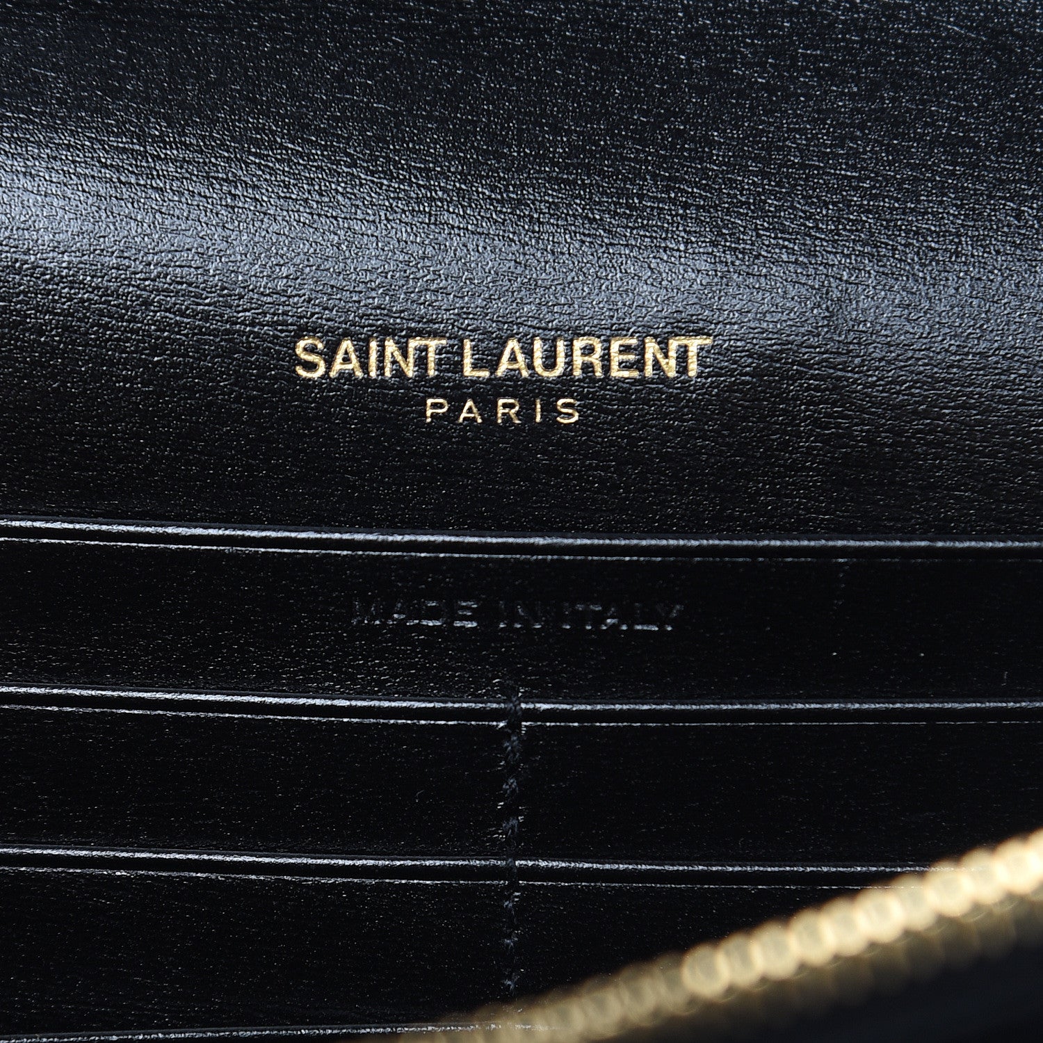 Saint Laurent Smooth Calfskin Monogram Sulpice Chain Wallet Black 6 of 8