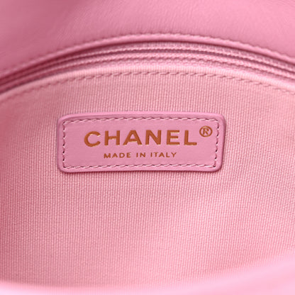 Chanel Lambskin Quilted Small Lacquered Chain Flap Pink 6 of 10