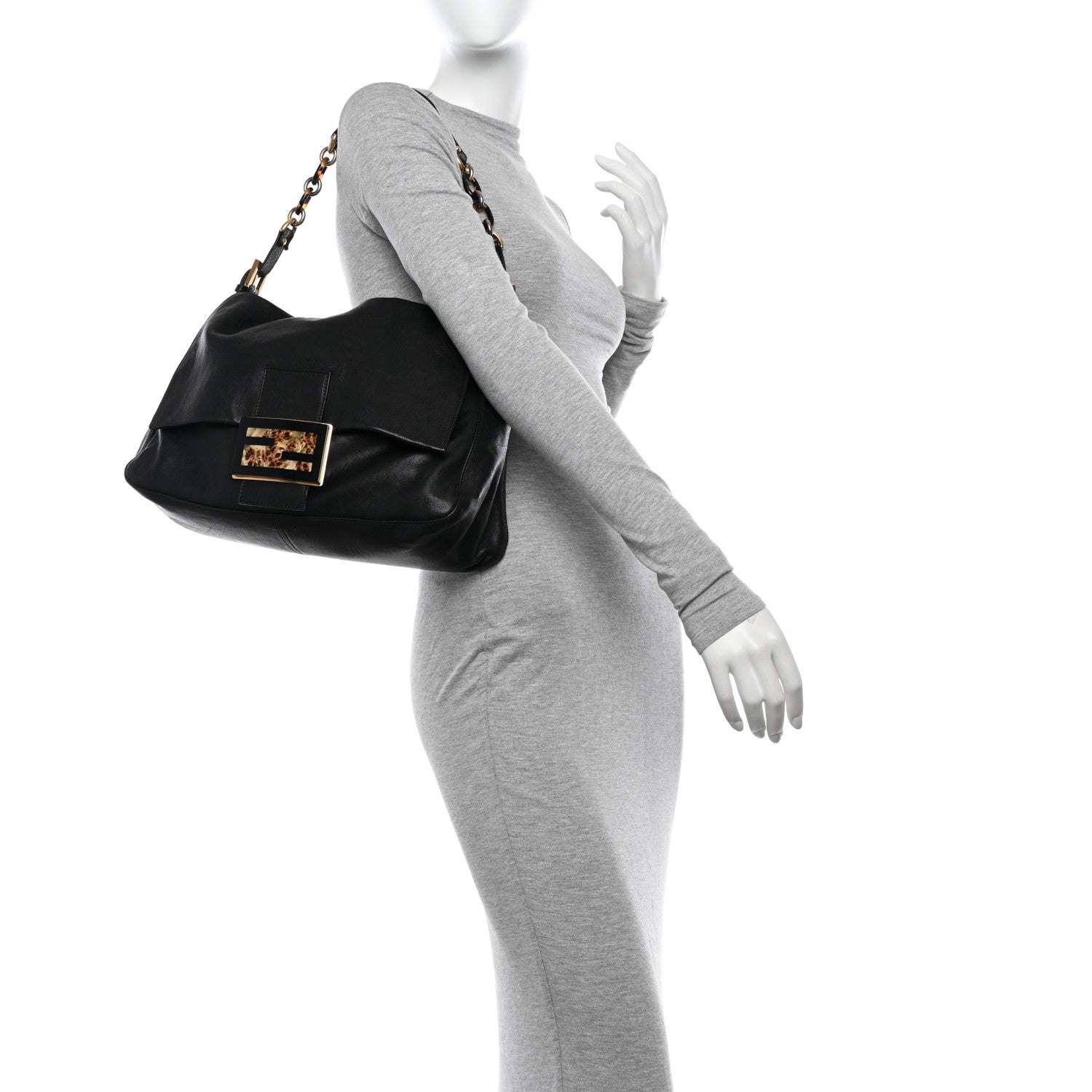 Fendi Vitello Savana Big Forever Mama Baguette Dark Brown 2 of 12
