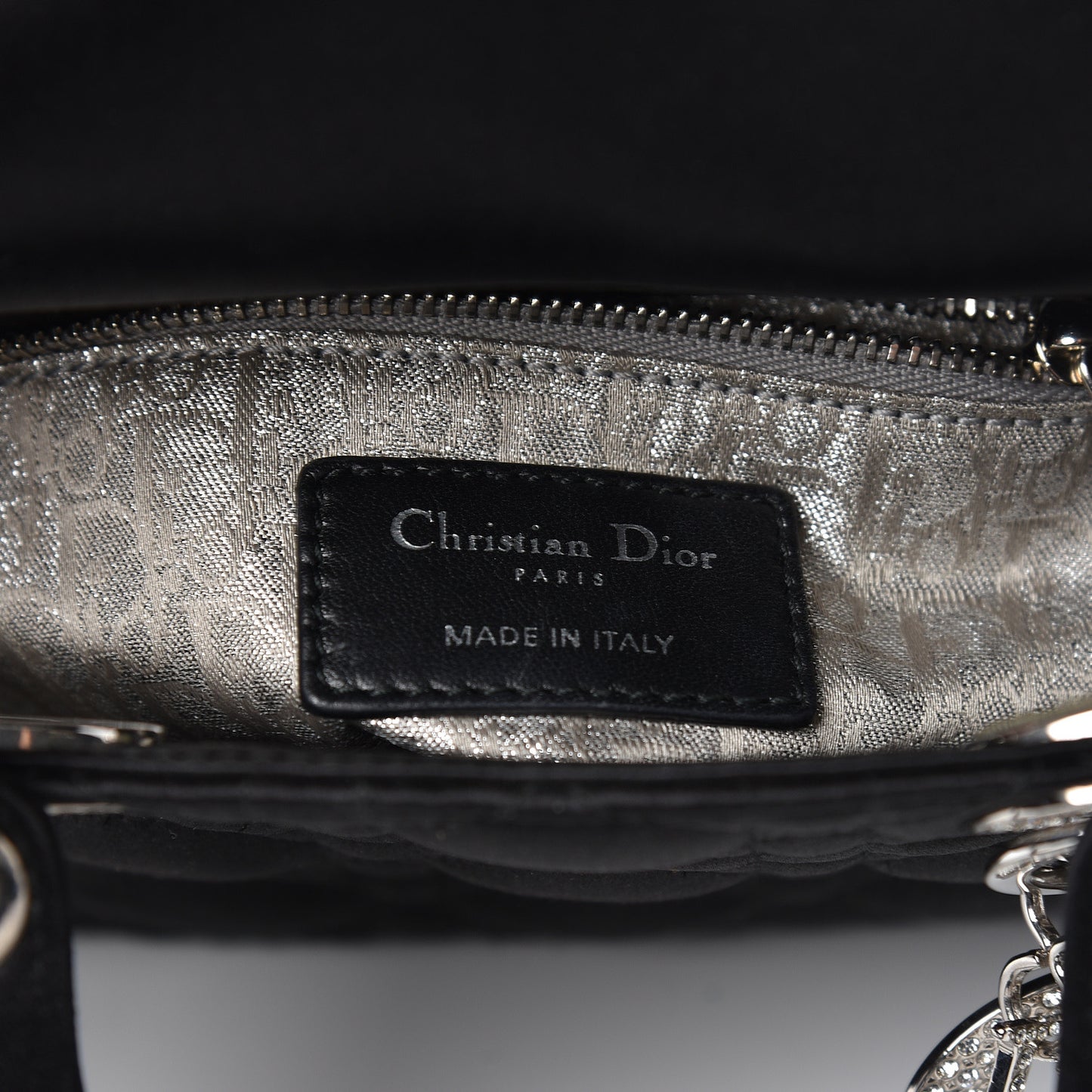 Satin Swarovski Crystal Cannage Mini Lady Dior Black
