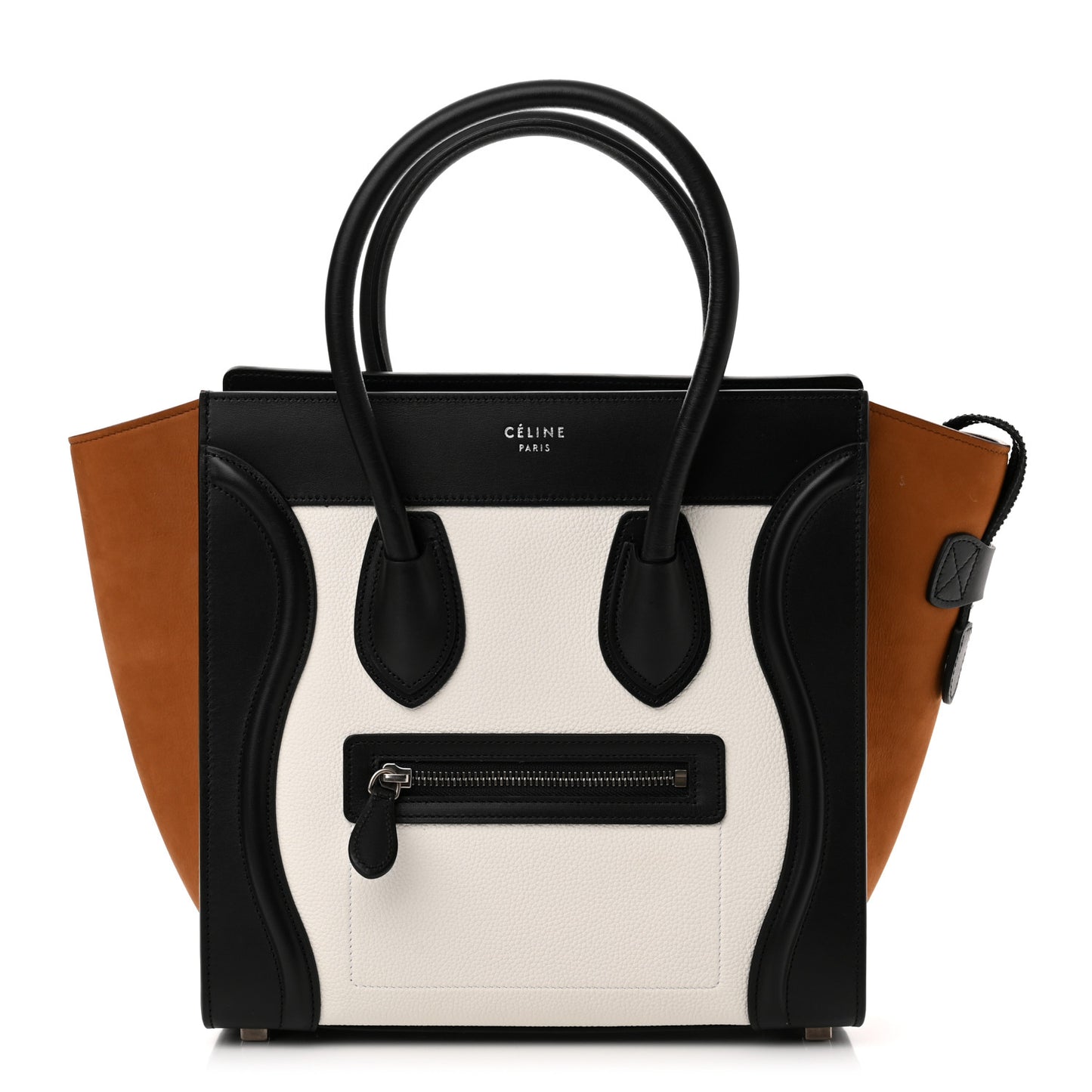 Baby Grained Calfskin Nubuck Micro Tri-Color Luggage White