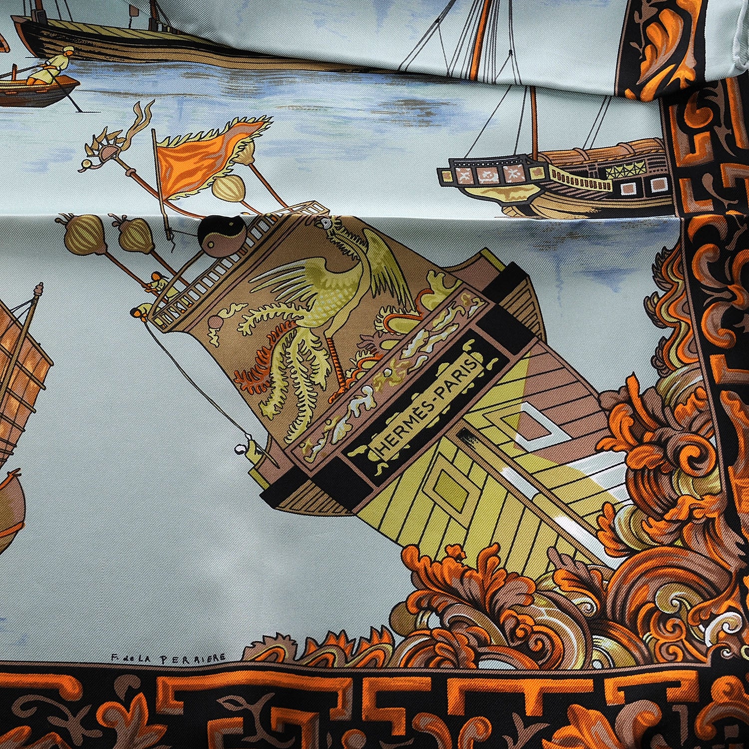 Hermes Silk Jonques et Sampans Scarf 90 4 of 7