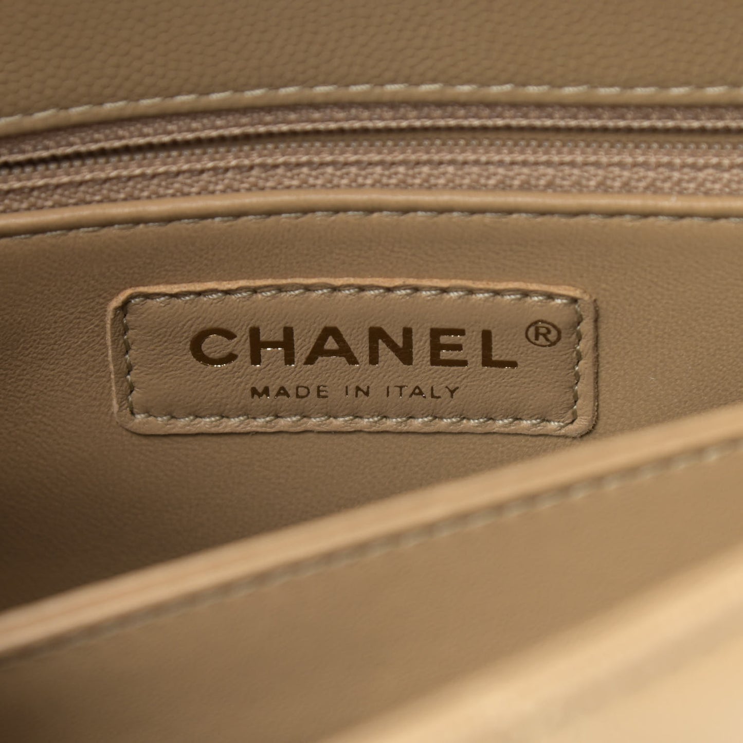 Caviar Lizard Embossed Quilted Mini Coco Handle Flap Dark Beige