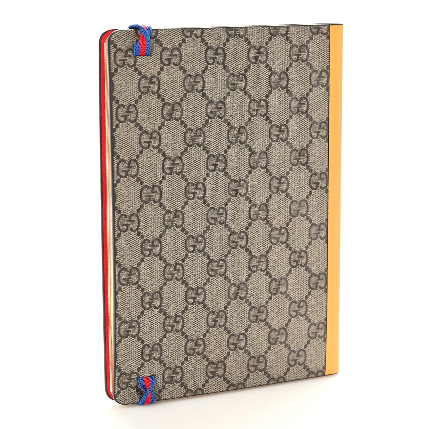 X DISNEY GG Supreme Monogram Textured Dollar Calfskin Donald Duck Notebook Beige Ebony Yellow