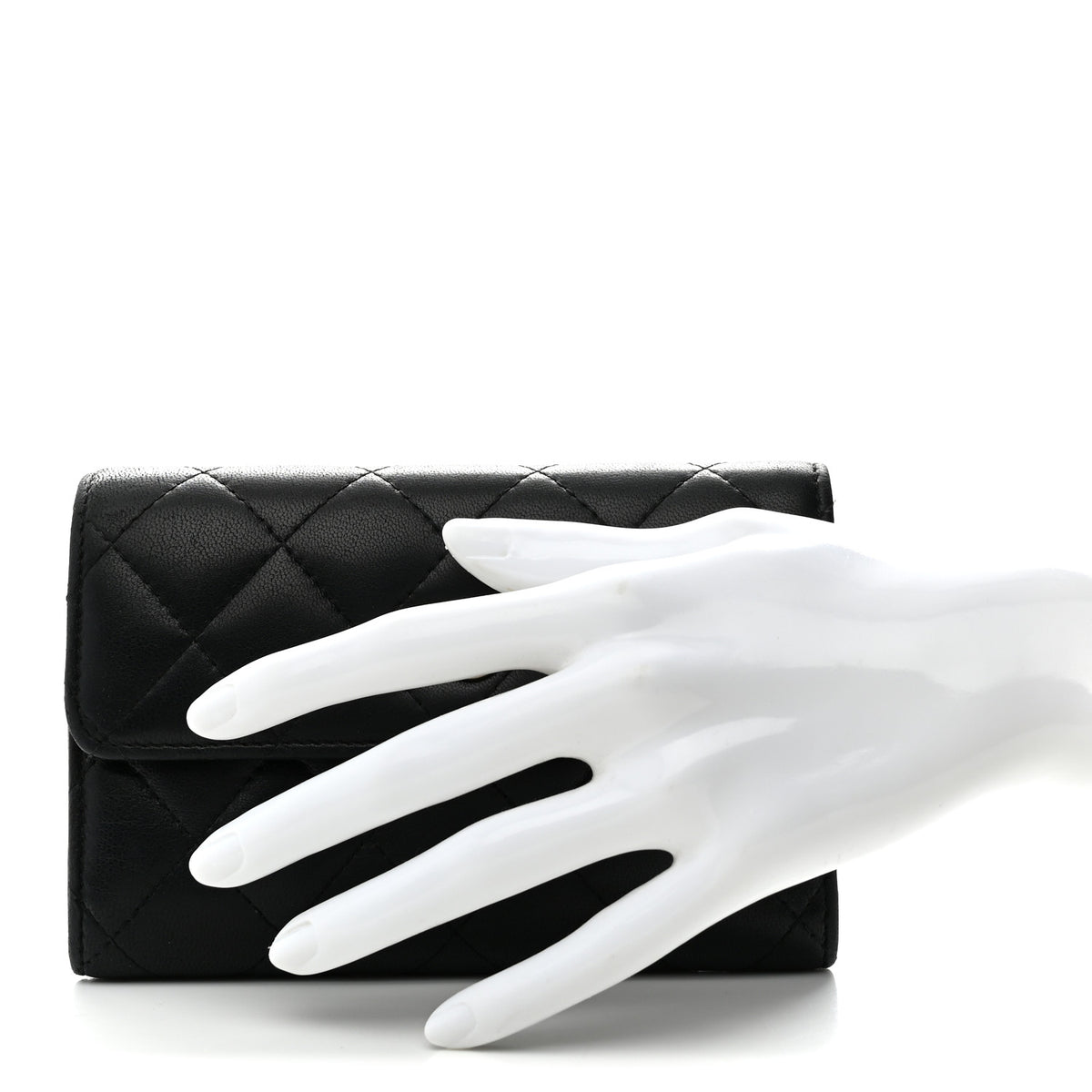 Chanel Lambskin Quilted Small Flap Wallet Black 2 of 8