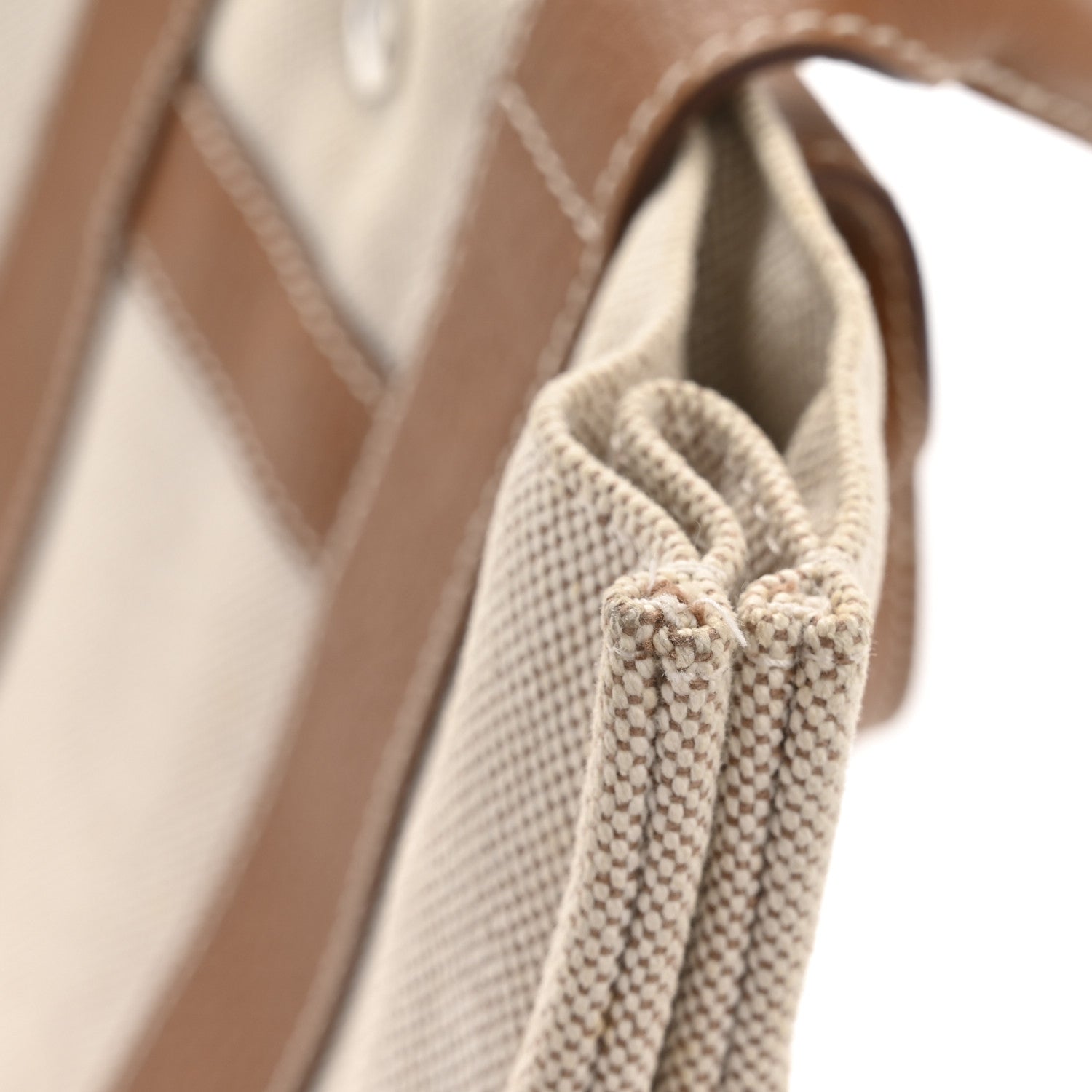 Hermes Toile Taurillon Clemence Sac Harnais Tote PM Beige Gold 13 of 13