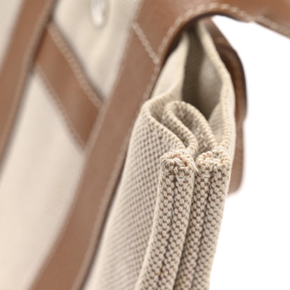 Hermes Toile Taurillon Clemence Sac Harnais Tote PM Beige Gold 13 of 13