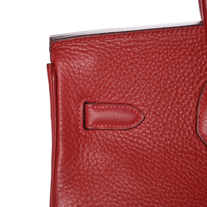 Hermes Taurillon Clemence Birkin 35 Rouge Casaque 28 of 33