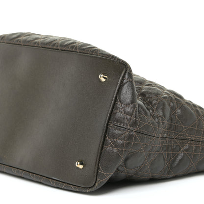 Christian Dior Coated Canvas Cannage Panarea Tote Bronze 9 of 16