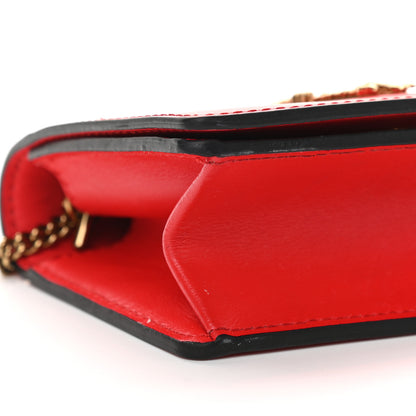 Versace Vitello Mini Virtus Chain Clutch Red 7 of 8