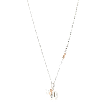 Tiffany Sterling Silver 18K Rose Gold Save the Wild Elephant Pendant Bead Necklace 1 of 5
