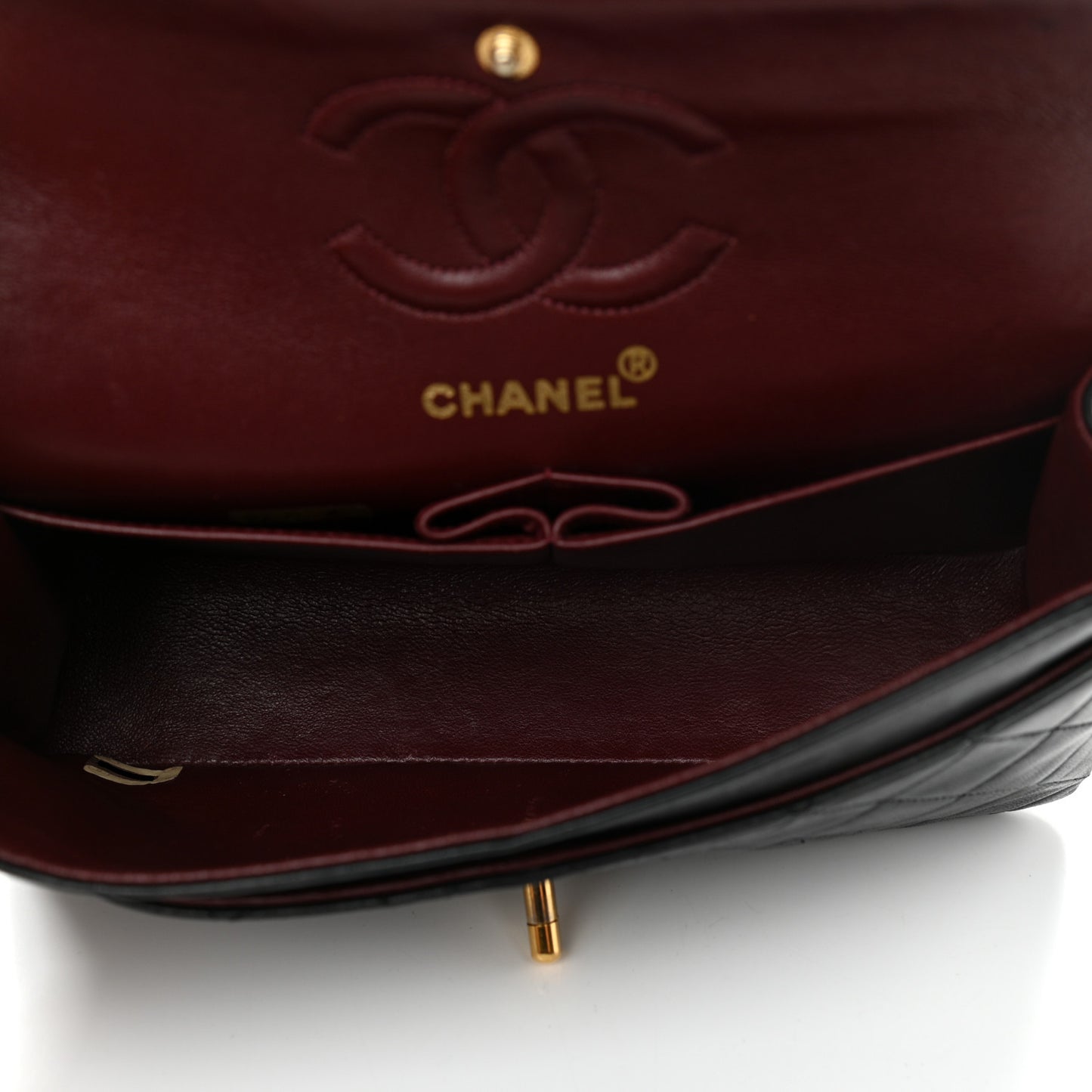 Lambskin Quilted Small Double Flap Black
