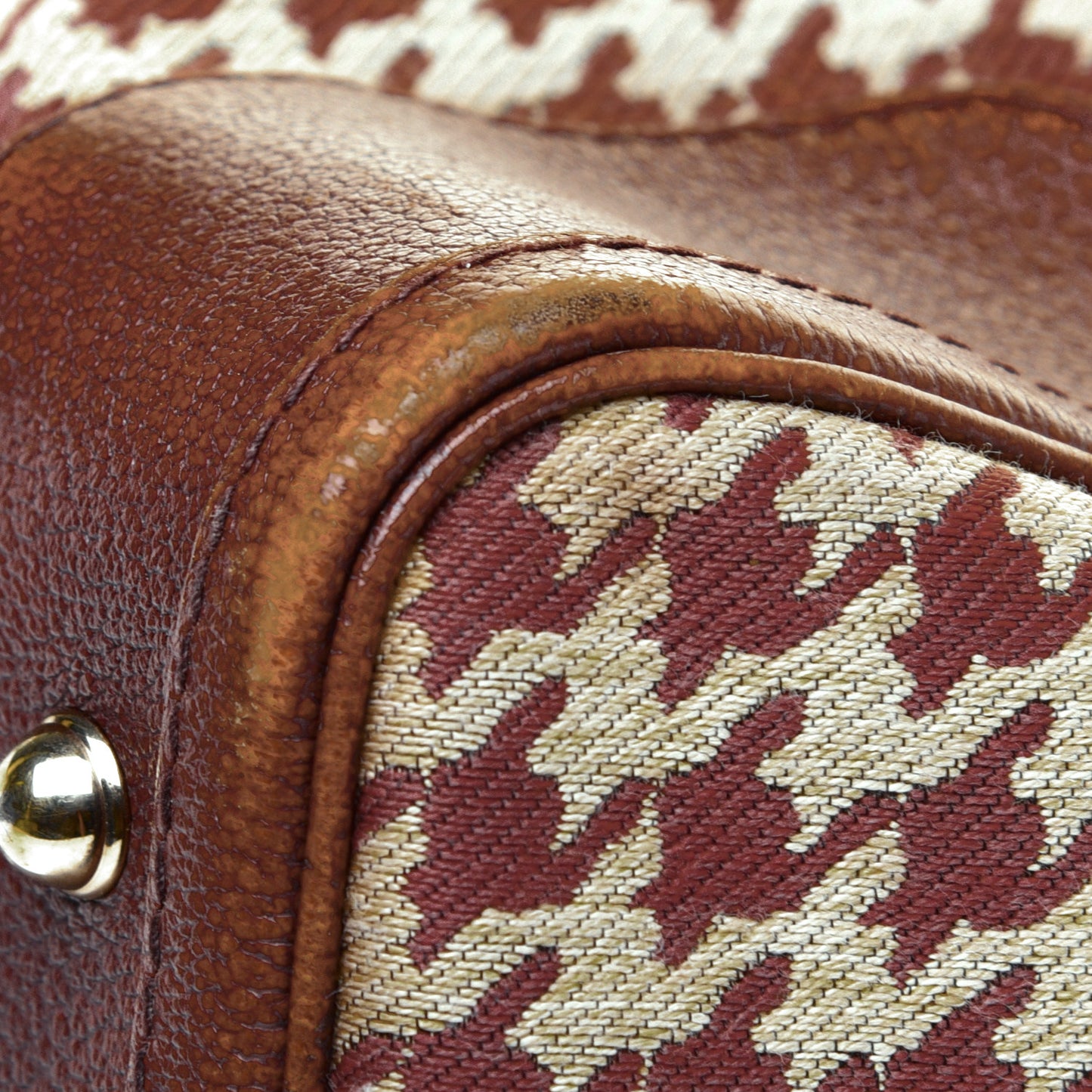 Fabric Pied De Poule Medium Seventies Web Boston Brown