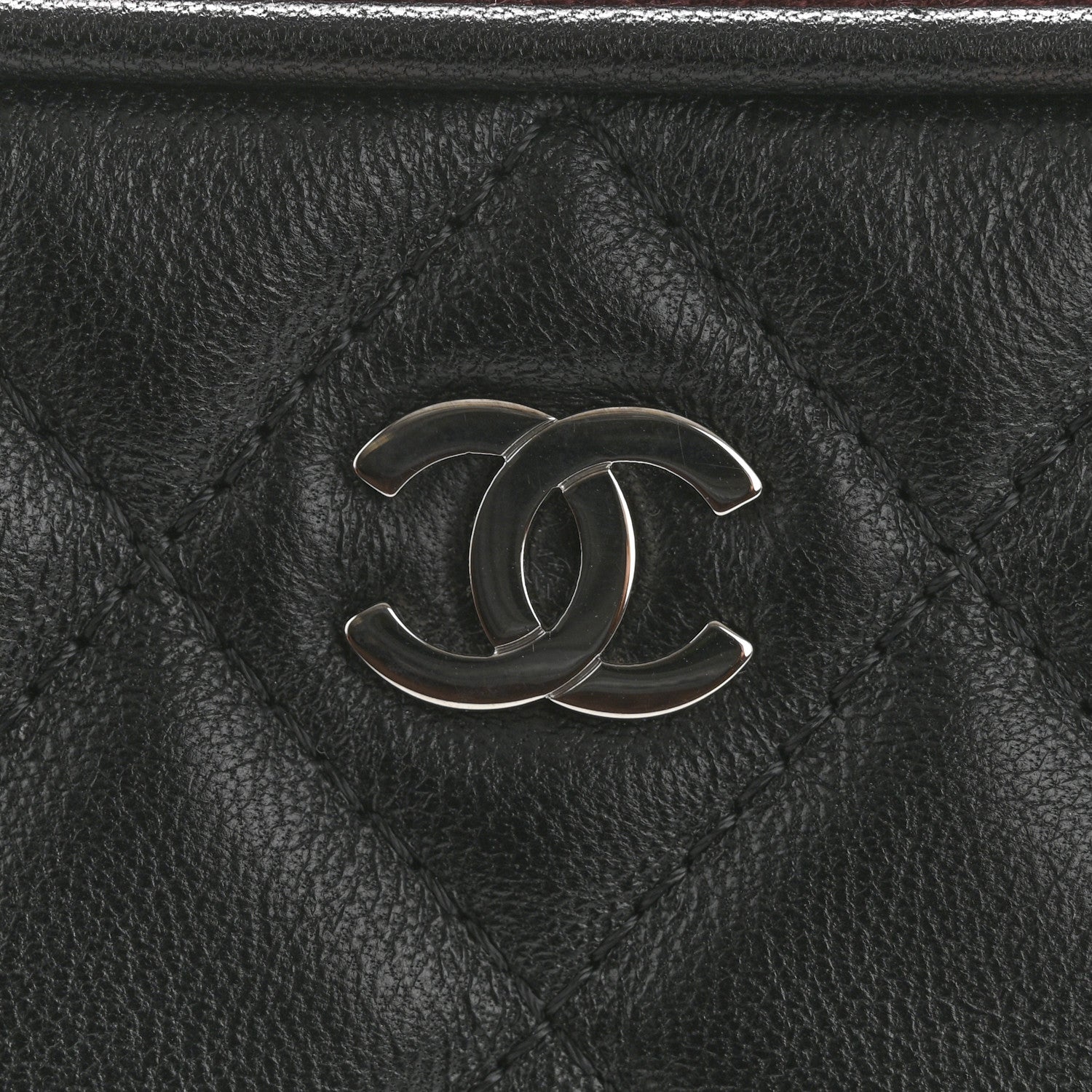 Chanel Lambskin Quilted Cosmetic Case Black 8 of 10