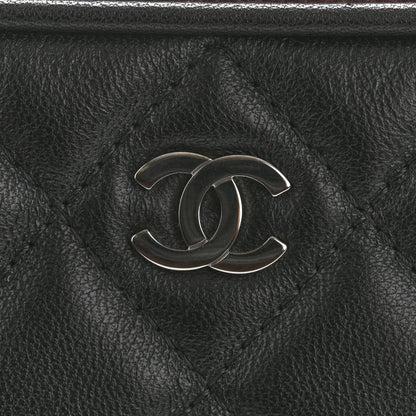 Chanel Lambskin Quilted Cosmetic Case Black 8 of 10