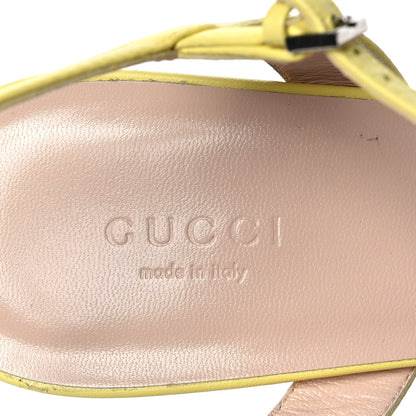 Gucci Lifford Calfskin GG Marmont Ankle Wrap 75mm Sandals 40.5 Banana 6 of 8