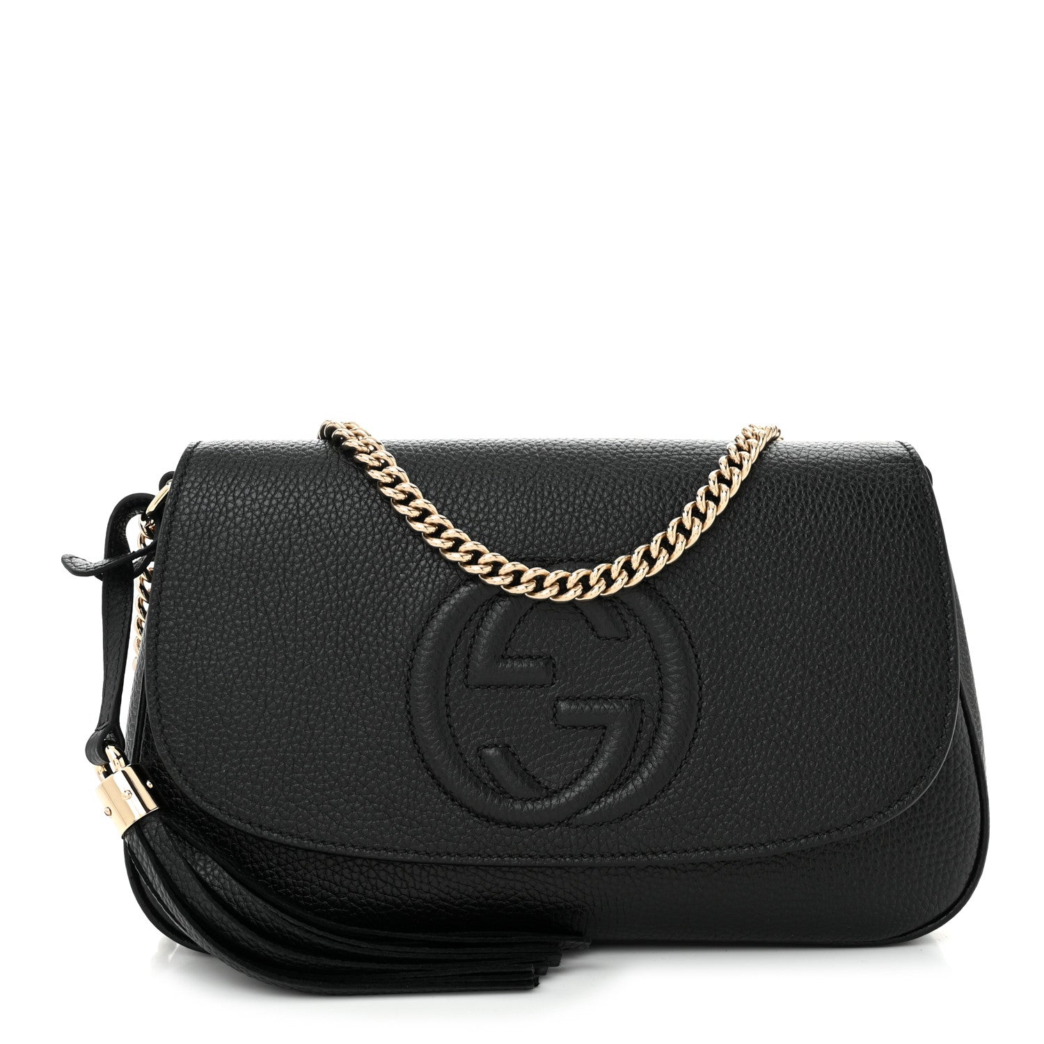 Gucci Pebbled Calfskin Medium Soho Flap Crossbody Black 1 of 10