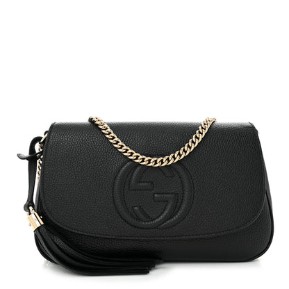 Gucci Pebbled Calfskin Medium Soho Flap Crossbody Black 1 of 10