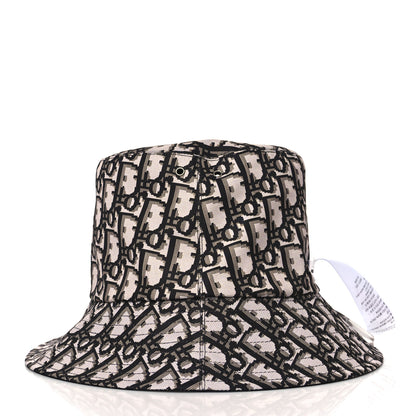 Christian Dior Polyester Cotton Oblique Reversible Teddy-D Brim Bucket Hat 56 Black 9 of 11