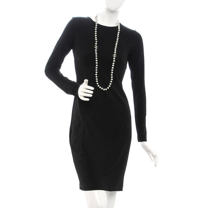 Chanel Pearl CC Long Necklace Gold Pearly White Black 2 of 8