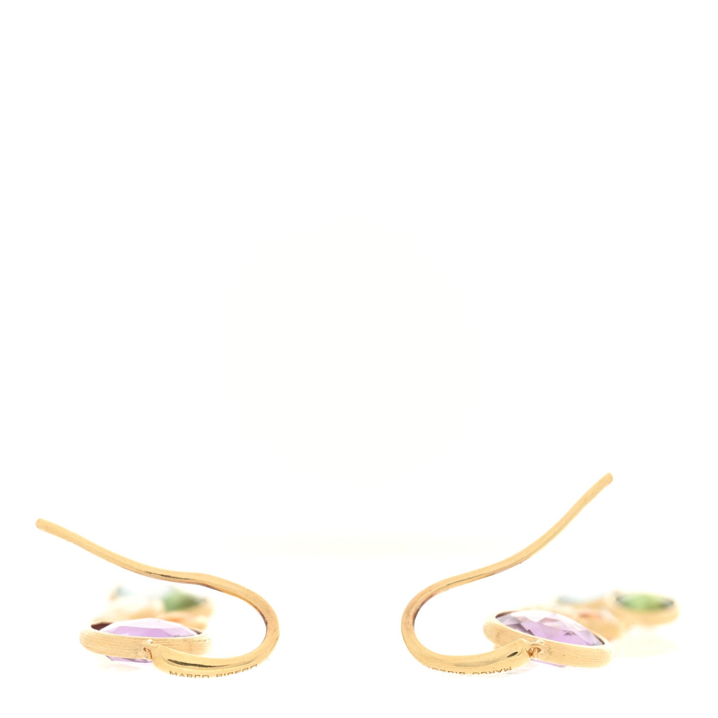 18K Yellow Gold Multi Gemstone Jaipur Color Two Strand Earrings