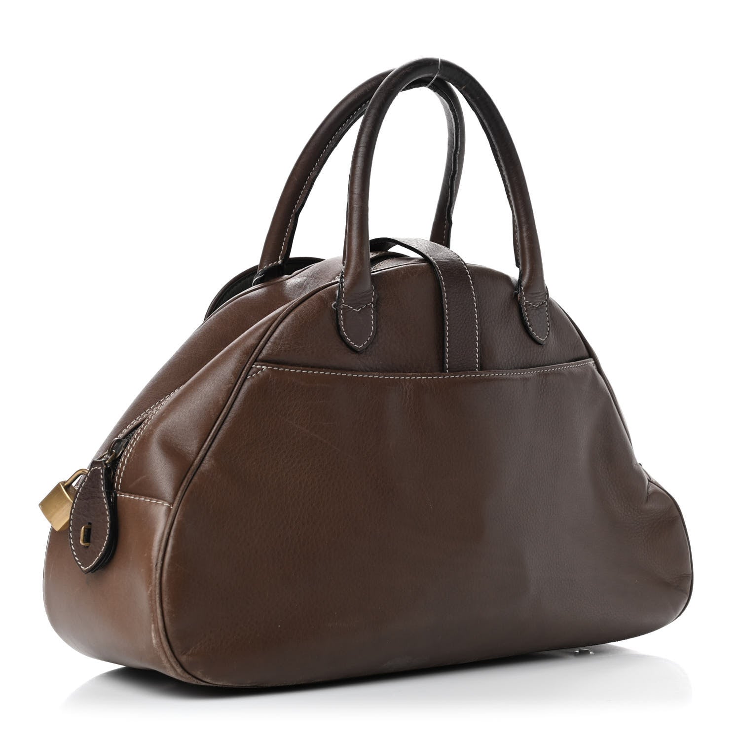Christian Dior Calfskin Saddle Bowler Brown 2 of 14