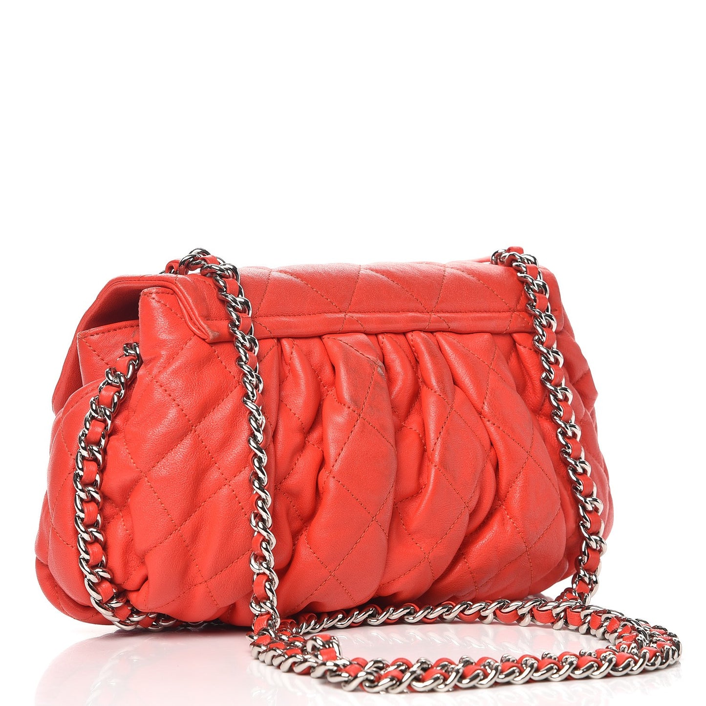 Washed Lambskin Chain Around Medium Messenger Red
