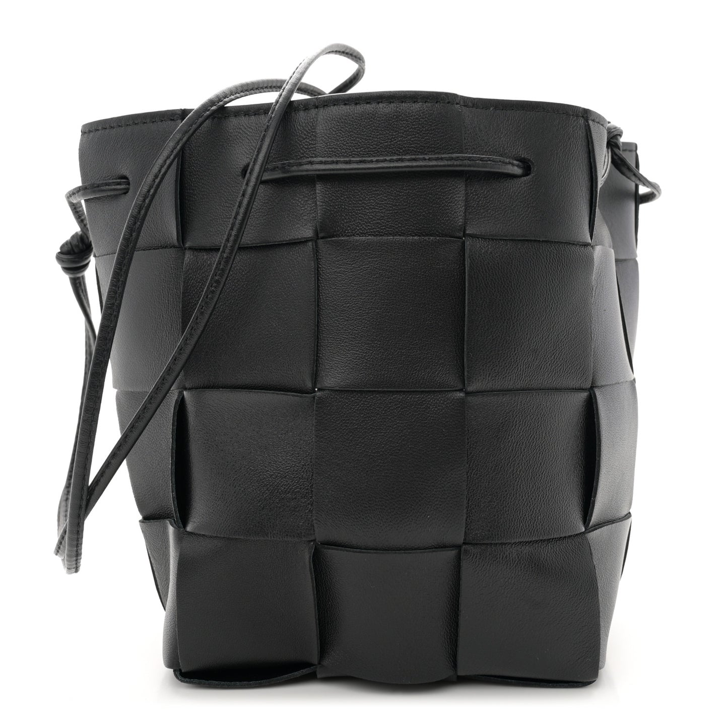 Nappa Maxi Intrecciato Cassette Bucket Bag Black