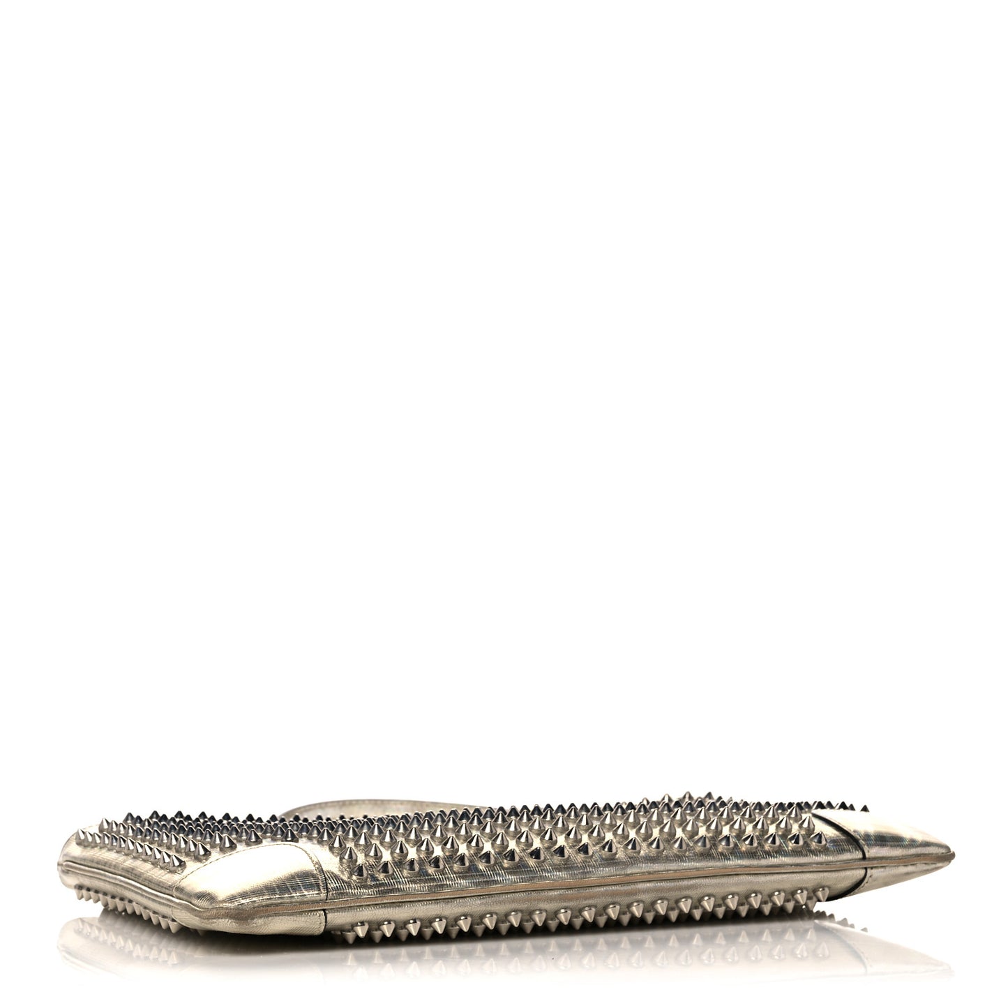 Metallic Specchio Spikes Loubiposh Chain Clutch Gold