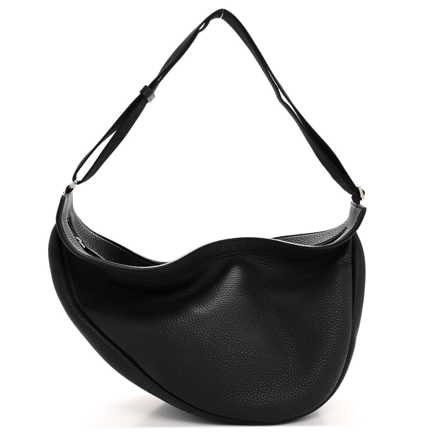 The Row Grained Calfskin Large Slouchy Banana Bag Black 1 of 10