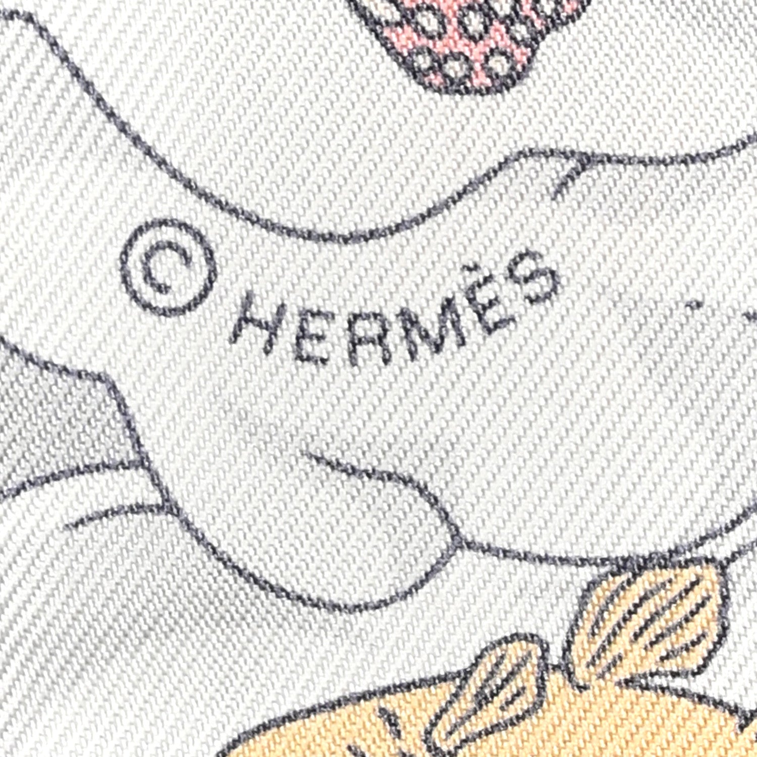 Hermes Silk Sur Mon Nuage Twilly Abricot Bleu Multicolor 3 of 4