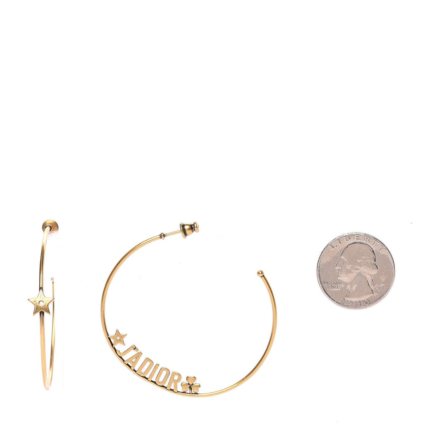 Metal J'Adior Hoop Earrings Aged Gold