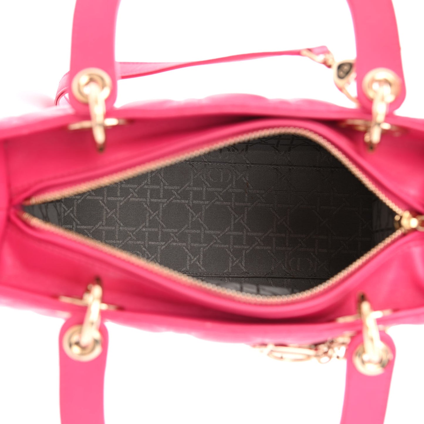 Lambskin Cannage Medium Lady Dior Fuchsia