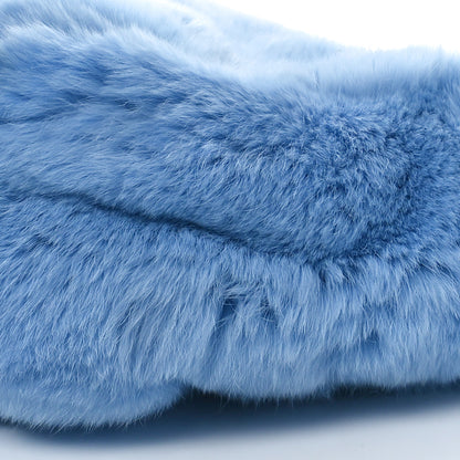 Chanel Lapin Rabbit Fur Lambskin Shoulder Bag Blue 9 of 10