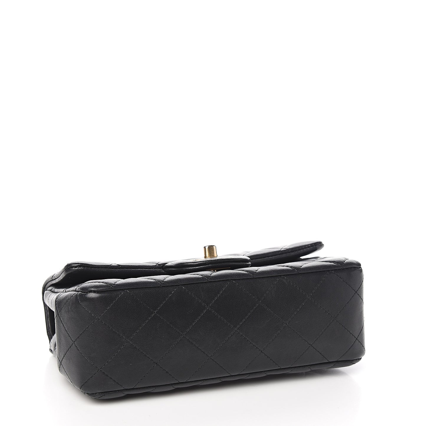 Lambskin Quilted Mini Rectangular Flap Black
