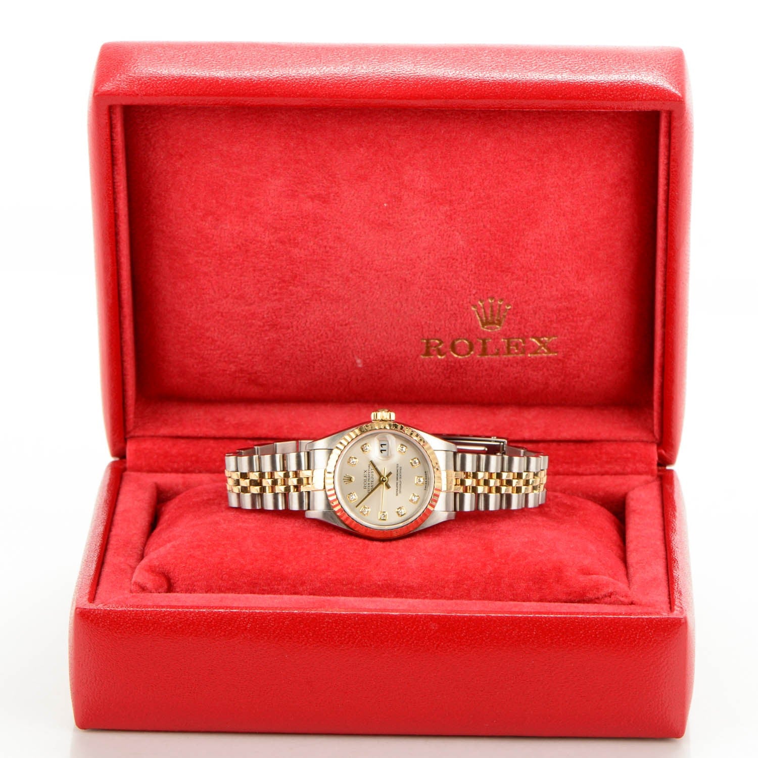 Rolex Stainless Steel 18K Yellow Gold Diamond 26mm Oyster Perpetual Datejust Watch Silver 79173 8 of 8