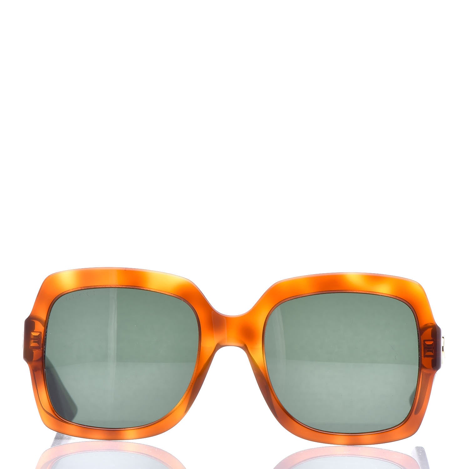 Gucci Oversize Square Web GG 0036S Sunglasses Tortoise 2 of 8