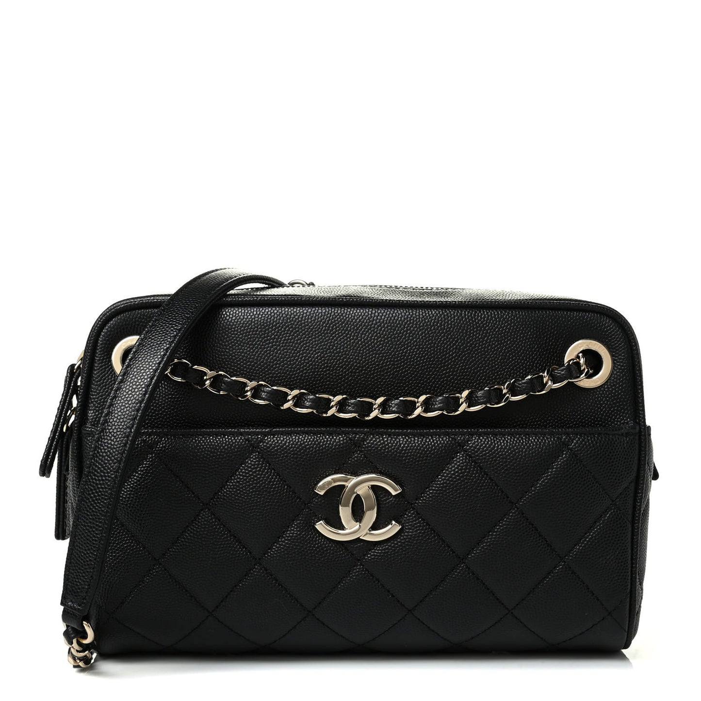 Caviar Quilted Camera Case Black